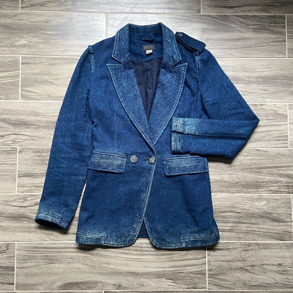 Diesel Deep Blue wool blend Jacket with good fade